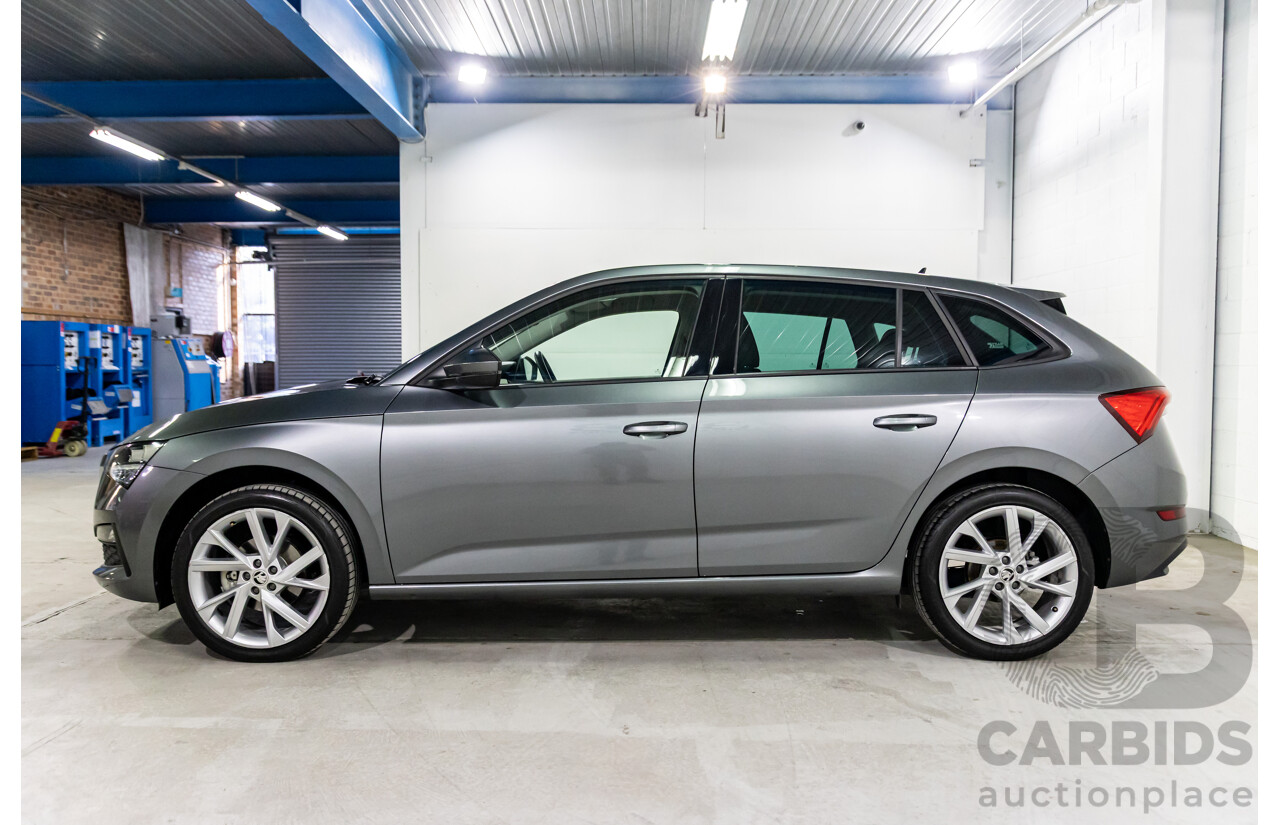 12/2023 Skoda Scala Ambition 85TSI (FWD) NW MY23.5 Update 5d Hatchback Graphite Grey Metallic Turbo 1.0L