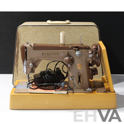 Vintage Pinnock Sewmaster Portable Sewing Machine Along with Singer Model 306K with Instruction Booklet