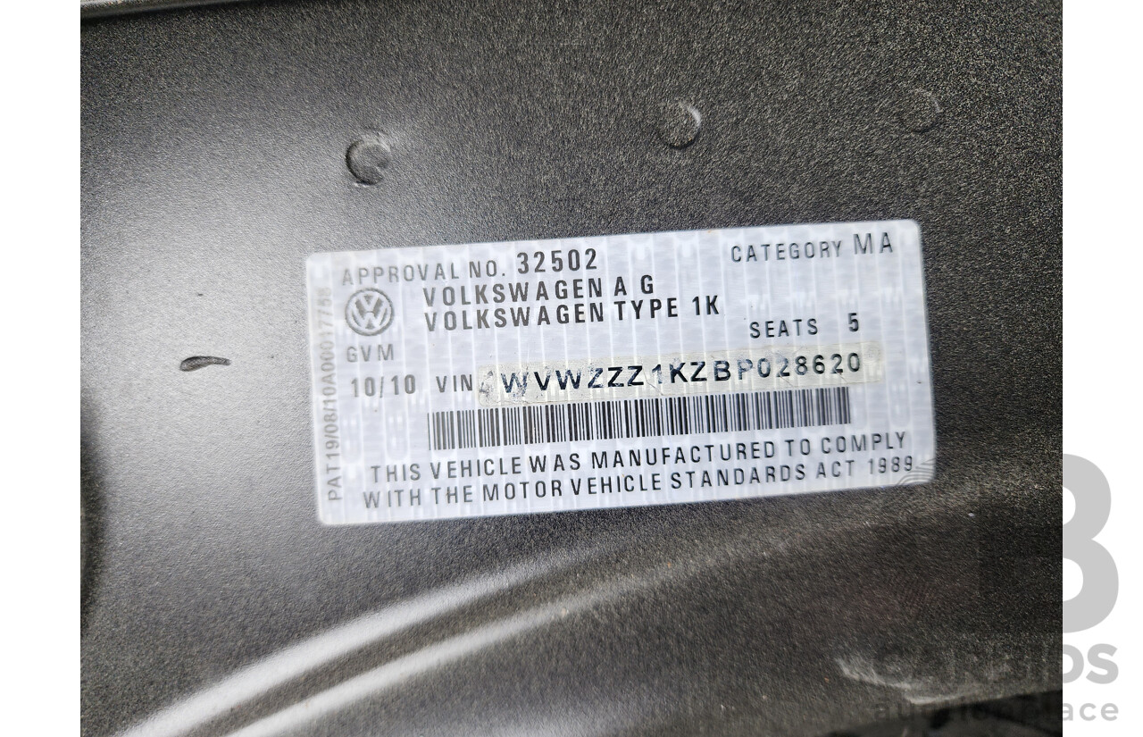 10/2010 Volkswagen Golf 118 TSI Comfortline 1K MY11 5d Hatchback Black 1.4L