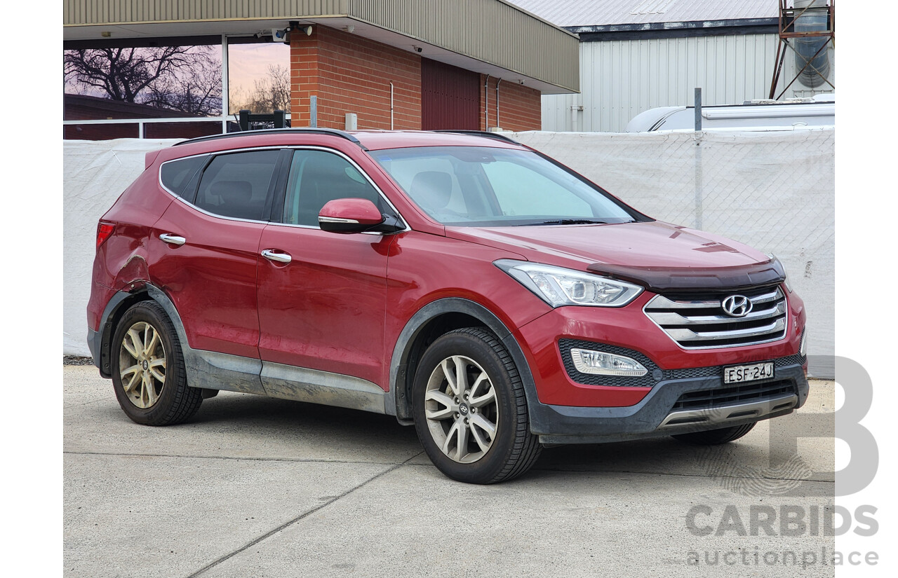 8/2014 Hyundai Santa Fe Elite CRDi (4x4) DM MY15 4d Wagon Red 2.2L