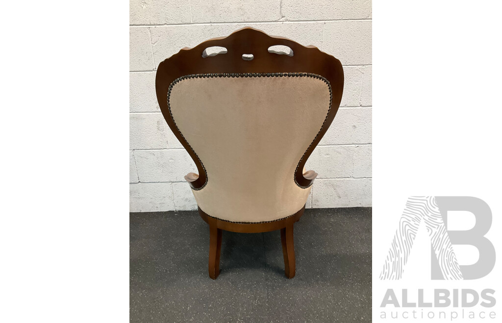 Victorian Spoon -back Chair with Button-Tufted Upholstery