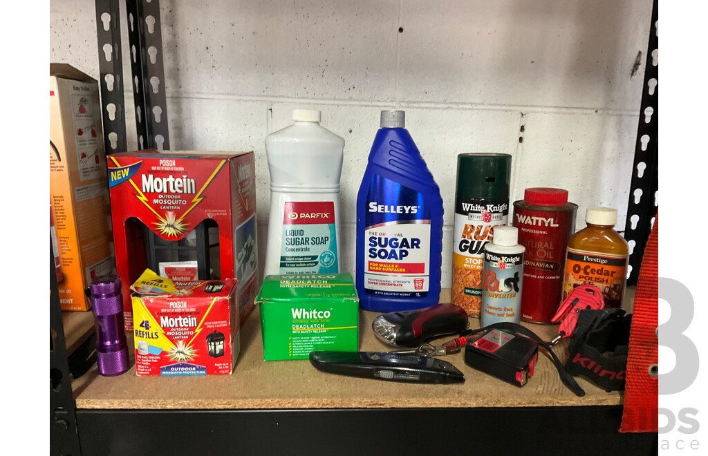 Assorted Garage Shelving and Contents