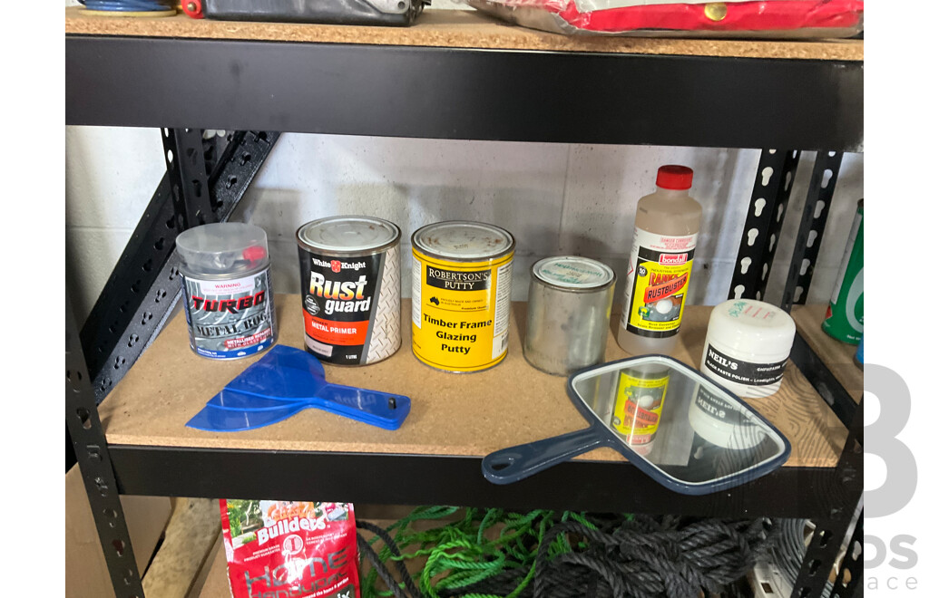 Assorted Garage Shelving and Contents