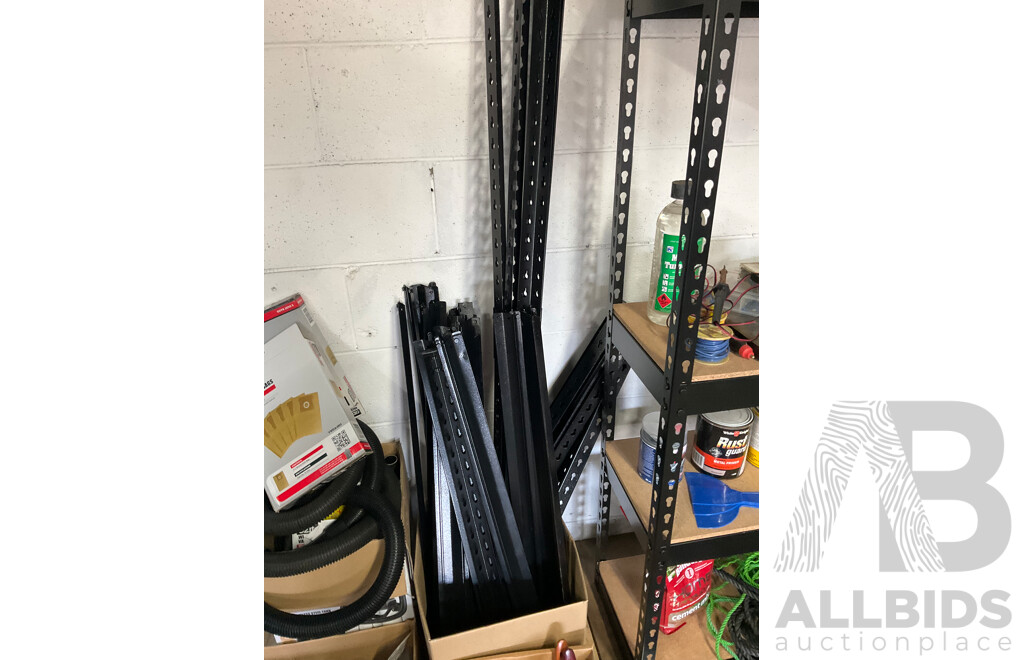 Assorted Garage Shelving and Contents