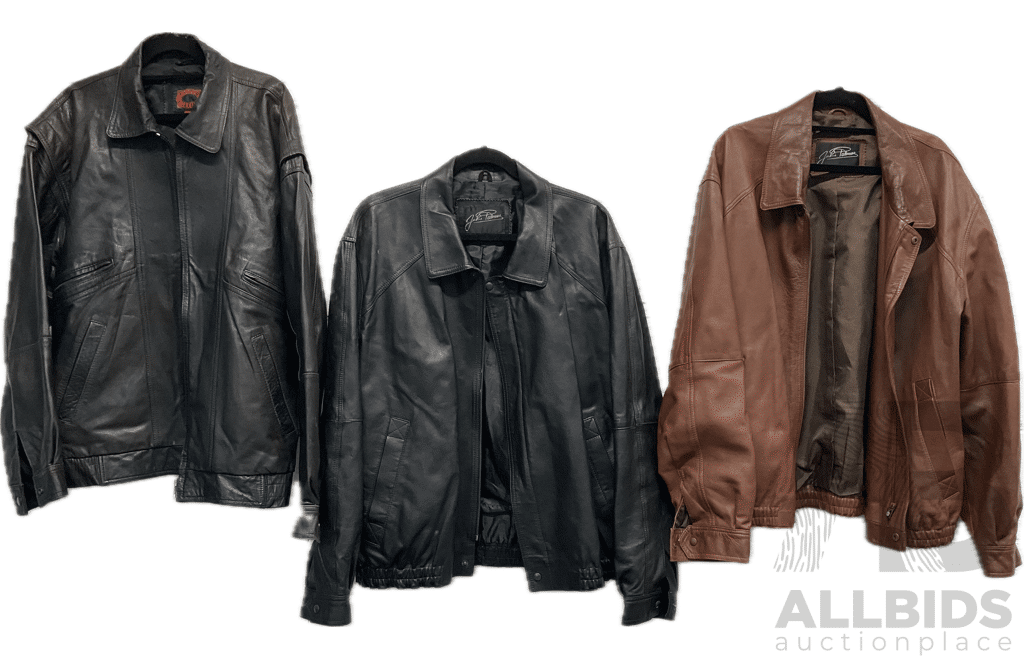 Vintage Australian Leather Bomber Jackets - Lot of 3
