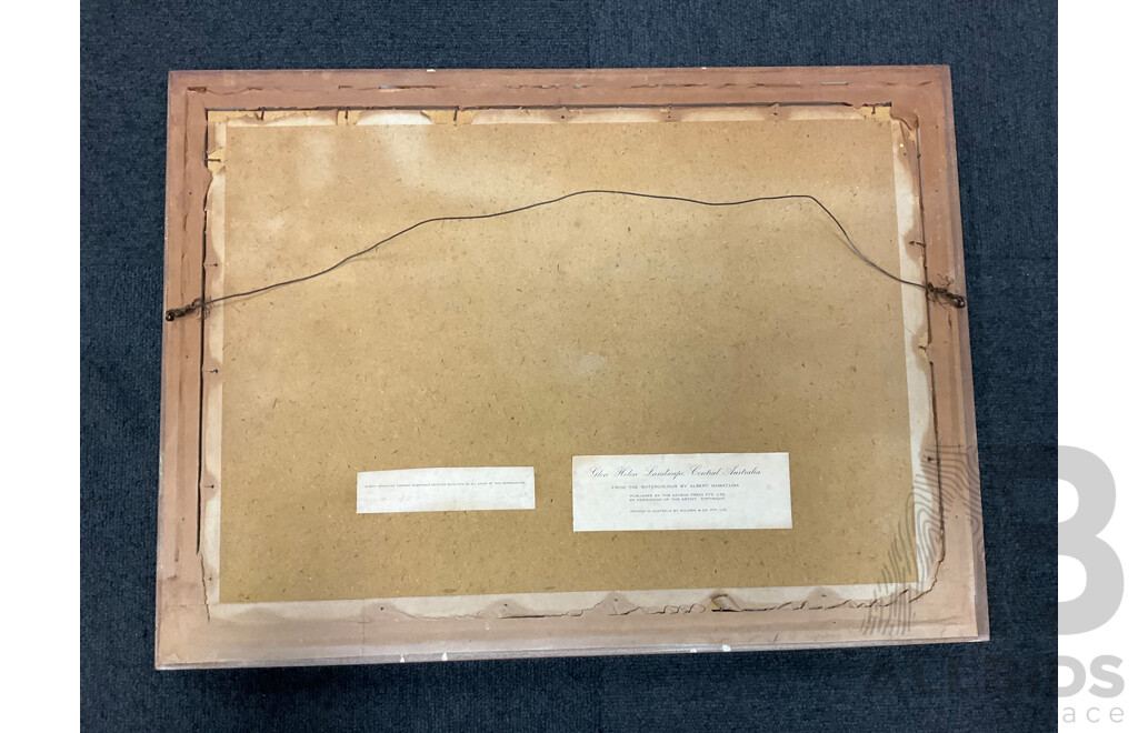 Albert Namatjira   ''Glen Helen Landscape'' - Print From the Watercolour 57x42 Cm (frame)