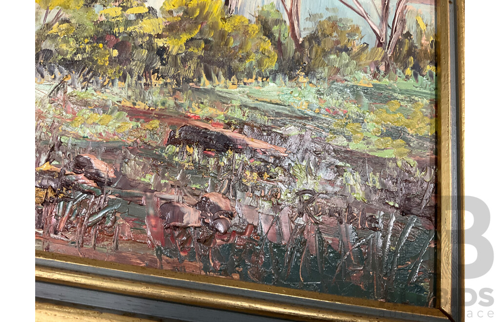 Roma Rumble,  ''By the Shoalhave River'' - Oil on Board 60x48 Cm (frame) & ''Ghost Gums of the Inland'' - Oil on Board 30x39 Cm (frame)