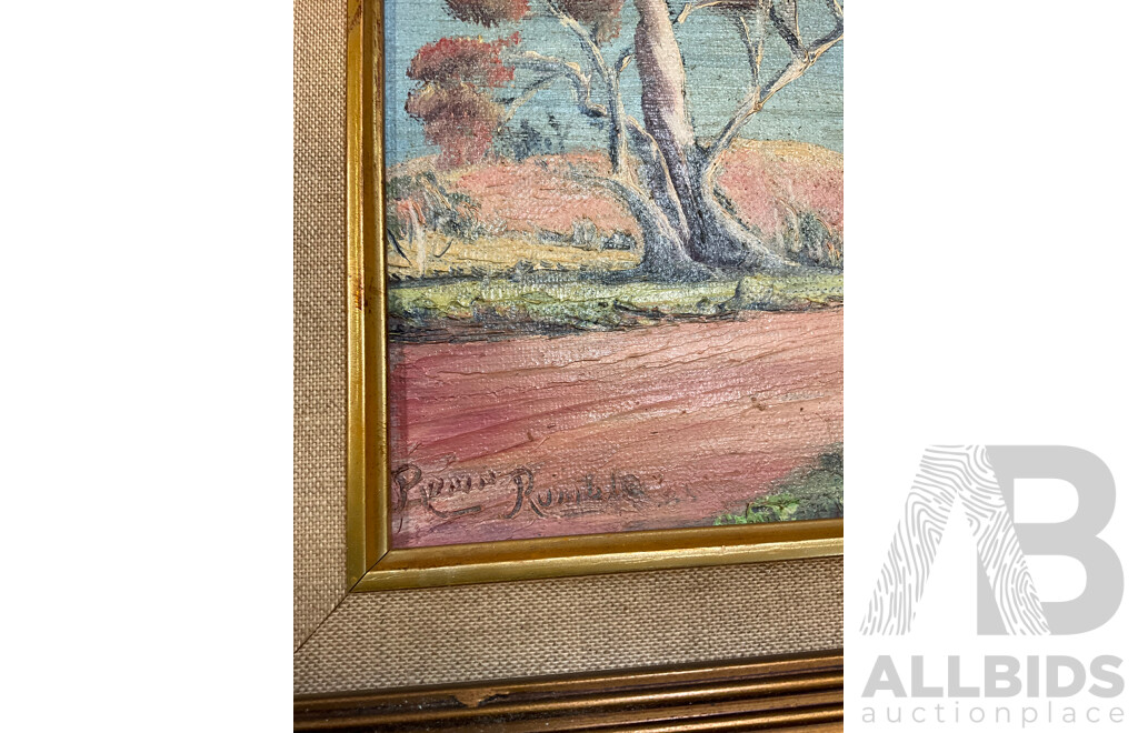 Roma Rumble,  ''By the Shoalhave River'' - Oil on Board 60x48 Cm (frame) & ''Ghost Gums of the Inland'' - Oil on Board 30x39 Cm (frame)