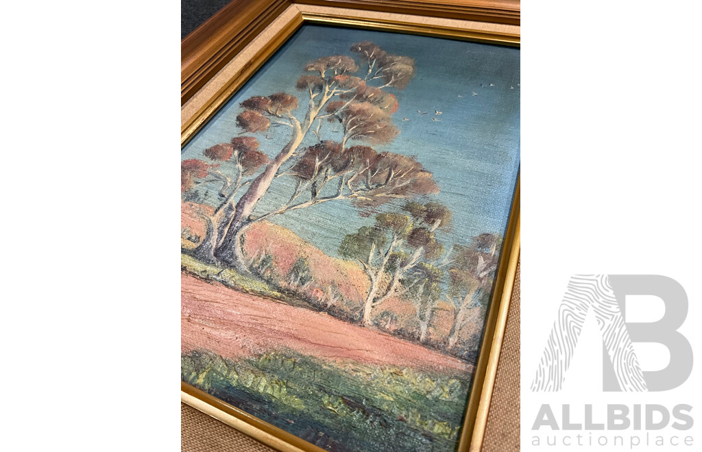 Roma Rumble,  ''By the Shoalhave River'' - Oil on Board 60x48 Cm (frame) & ''Ghost Gums of the Inland'' - Oil on Board 30x39 Cm (frame)