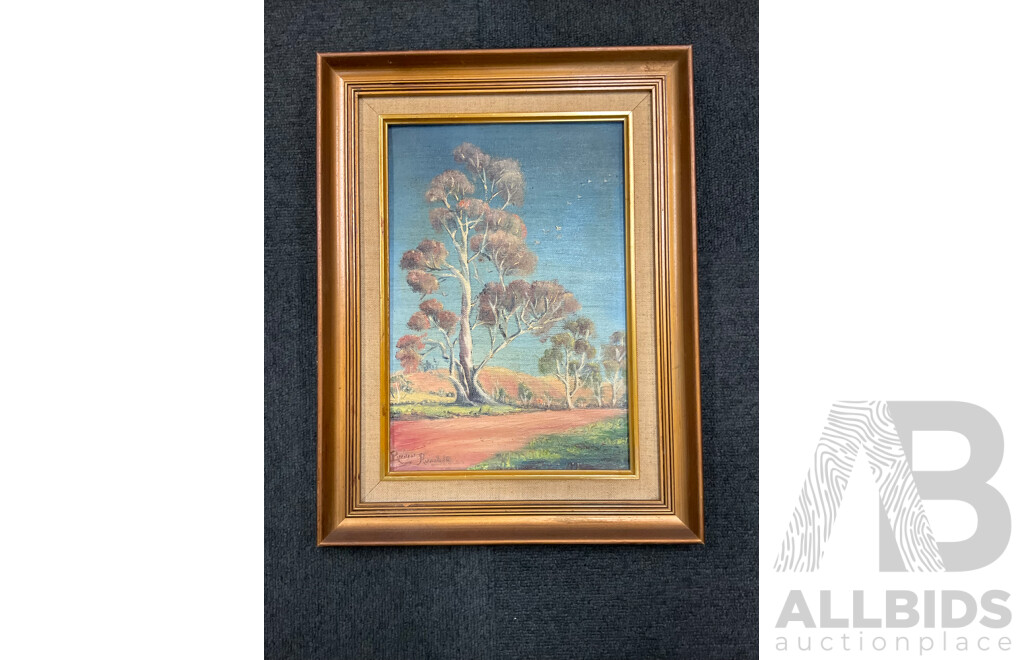 Roma Rumble,  ''By the Shoalhave River'' - Oil on Board 60x48 Cm (frame) & ''Ghost Gums of the Inland'' - Oil on Board 30x39 Cm (frame)