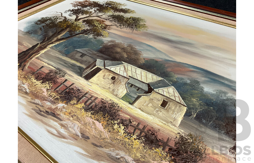 Artist Unknown - Schelkwyk,  ''Victoria 1963'' - Oil on Board 70x55 Cm (frame) & B.F. ''Mountains Scenery'' - Oil on Board 70x56 Cm (frame)