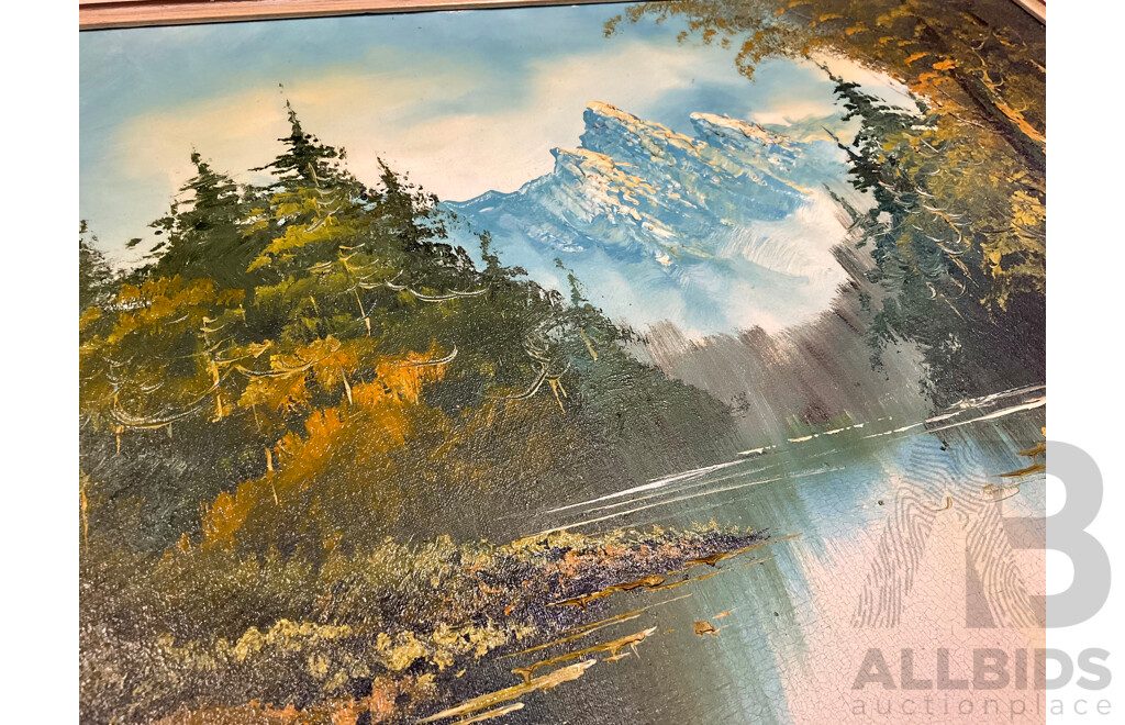 Artist Unknown - Schelkwyk,  ''Victoria 1963'' - Oil on Board 70x55 Cm (frame) & B.F. ''Mountains Scenery'' - Oil on Board 70x56 Cm (frame)