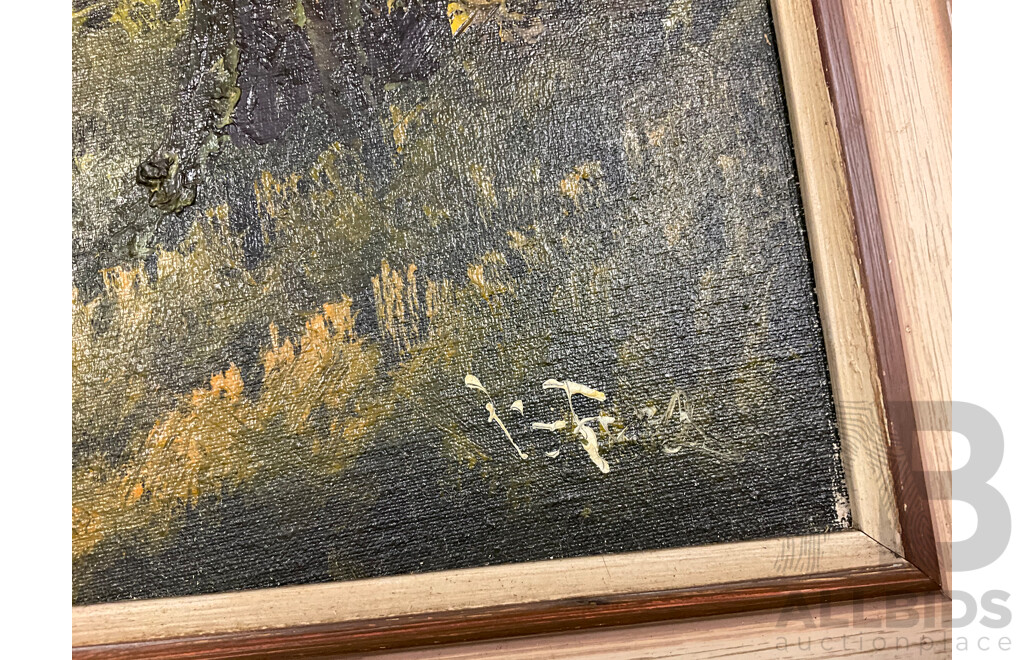 Artist Unknown - Schelkwyk,  ''Victoria 1963'' - Oil on Board 70x55 Cm (frame) & B.F. ''Mountains Scenery'' - Oil on Board 70x56 Cm (frame)