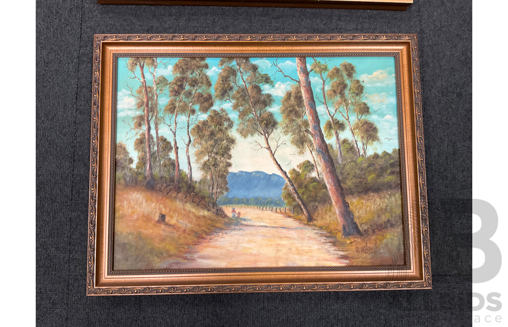 G. Rose,  ''Landscape'' - Oil on Board 45x35 Cm (frame)