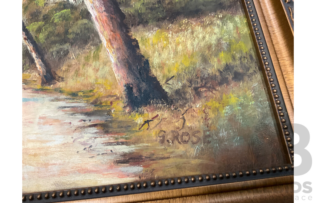 G. Rose,  ''Landscape'' - Oil on Board 45x35 Cm (frame)