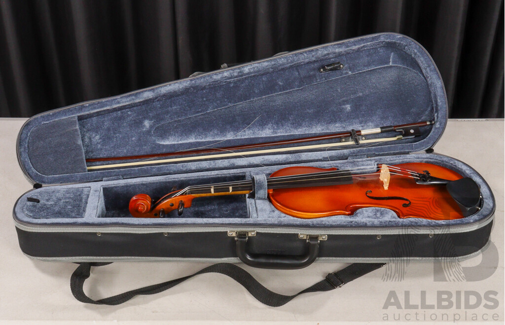 Cased Sonata Violin and Bow by Violmaster