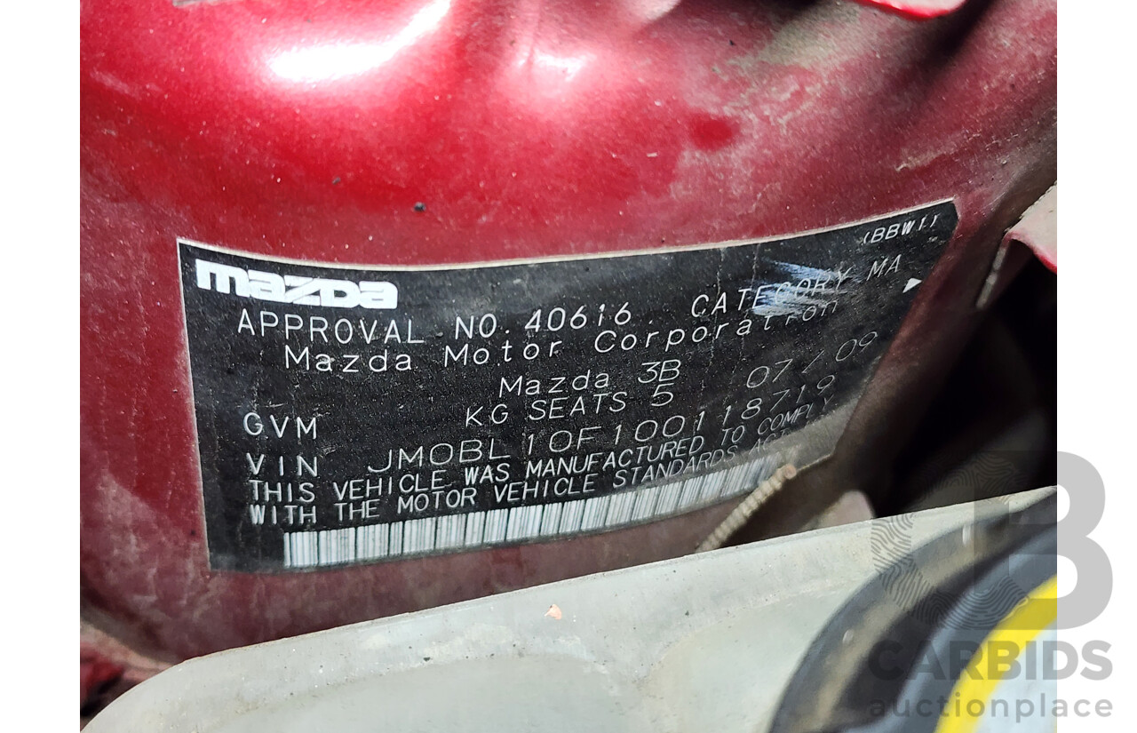 7/2009 Mazda Mazda3 NEO BL 4d Sedan Red 2.0L