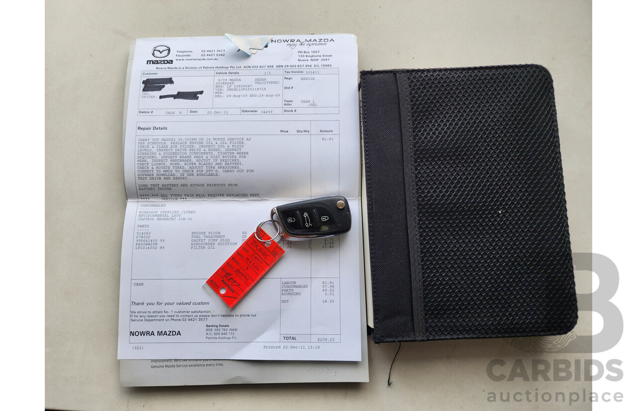 7/2009 Mazda Mazda3 NEO BL 4d Sedan Red 2.0L