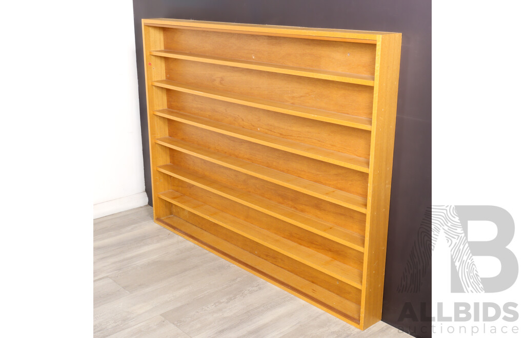 Timber Wall Mount Collectors Cabinet with Sliding Glass Doors