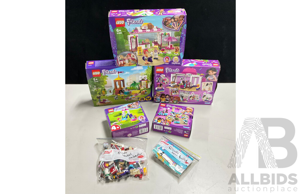 Collection Seven Lego Friends Sets, Opened, Five in Original Boxes with Instructions Including 41698, 41391 and More