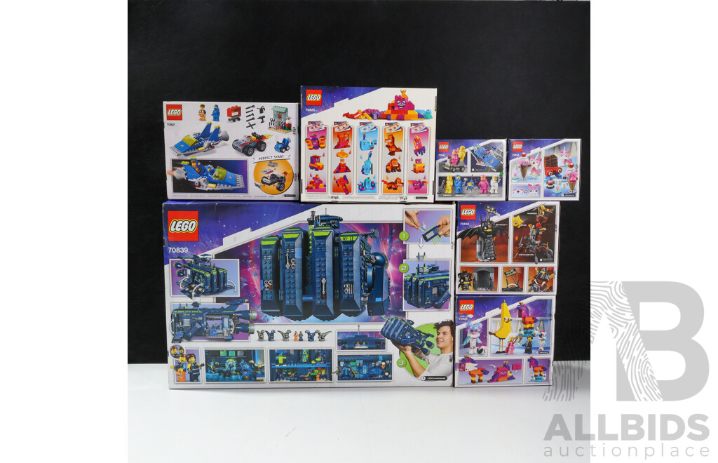 Collection Seven Lego the Lego Movie II Sets, Opened, in Original Boxes with Instructions Including the Rexcelsior 70839, Queen Watevras Build Whatever Box 70825 and More