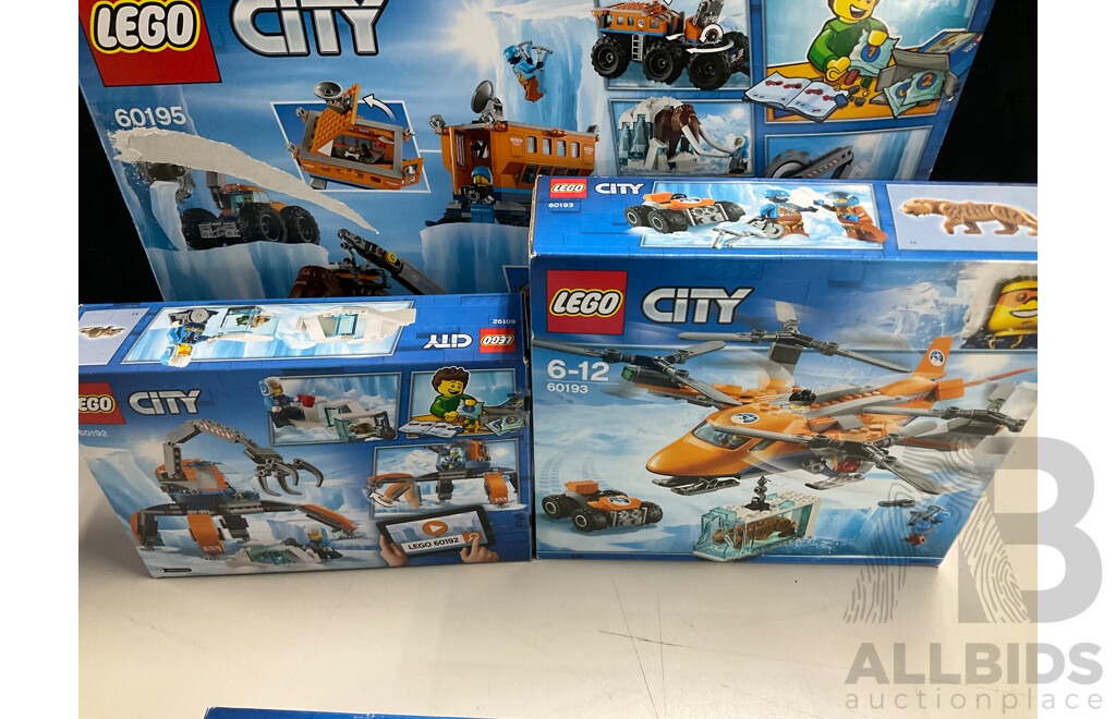 Collection Seven Lego Arctic Sets Including 60195, 60194, 60193, and More