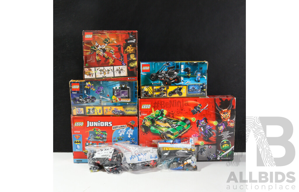Collection Lego Sets Including Ninjago, Juniors Batman, the Batman Movie