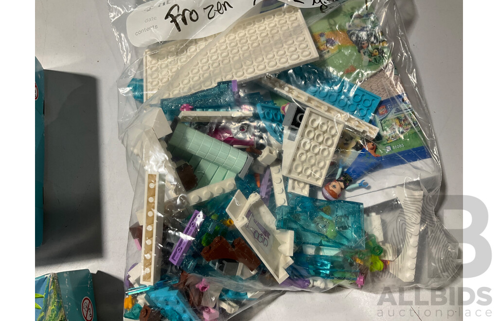 Collection Eleven Lego Disney Sets, Opened, Ten in Original Boxes with Instructions Including  Frozen II 41165, Frozen 41155 and More