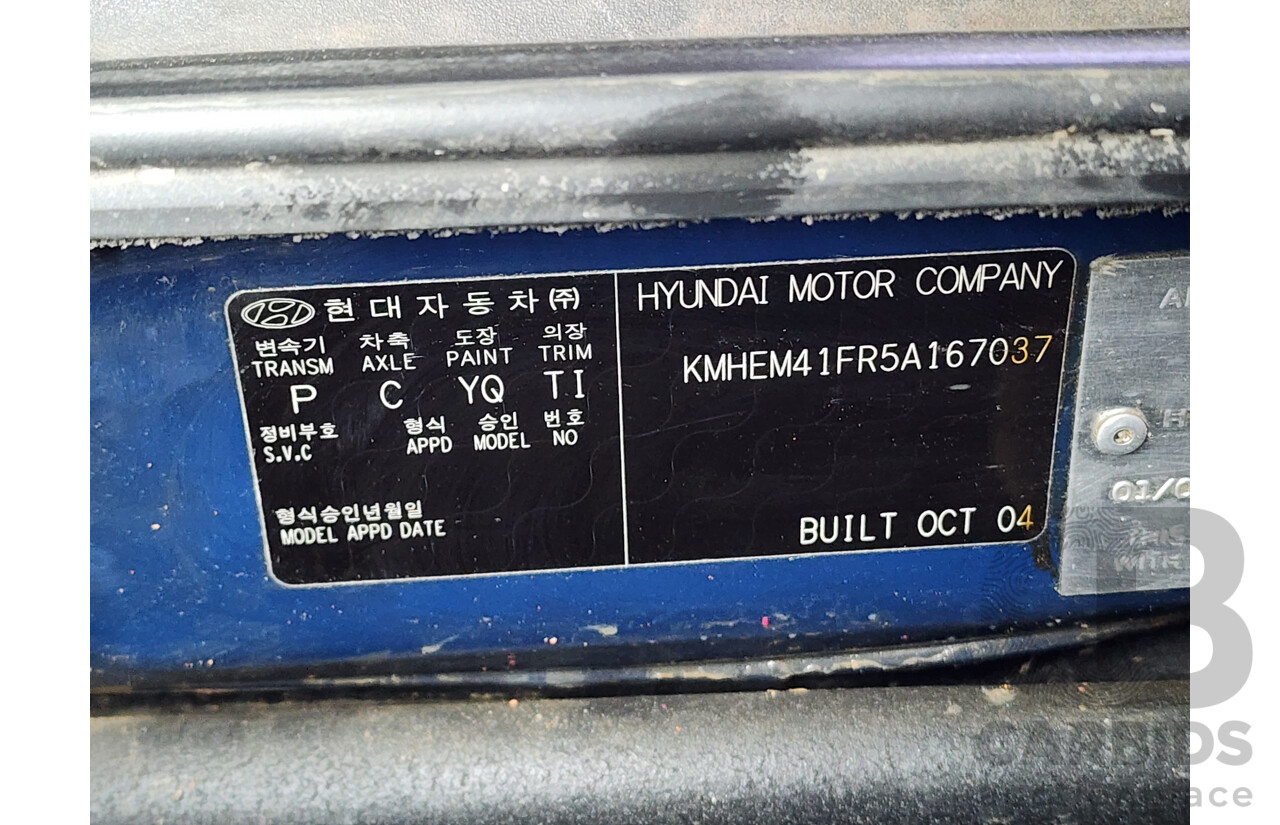 1/2005 Hyundai Sonata GL EF-B 4d Sedan Blue 2.7L