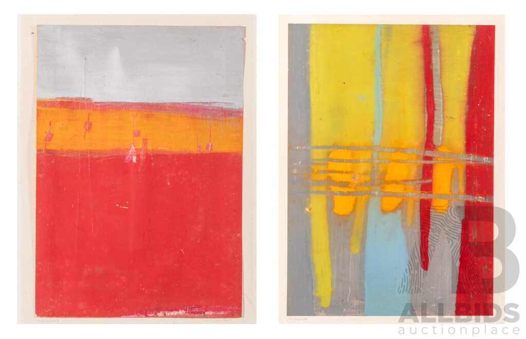 Conchita Carambano (20th Century, German-Born Australian, 1961-) In Triplicate & Final Fantasy V, Pair of Original Mixed Media on Paper,42 x 30 cm (sheets) (2)