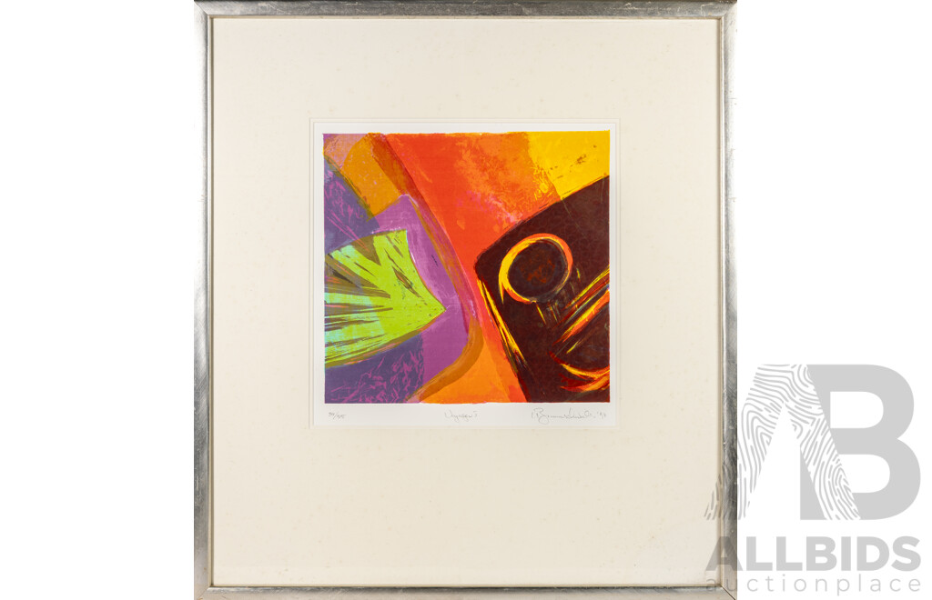 Bruno Leti, (20th Century, Italian-Born Australian, 1941-), Voyager I & II, Lovely Pair of Limited Edition Screenprints, 83 x 75 cm (frames) (2)