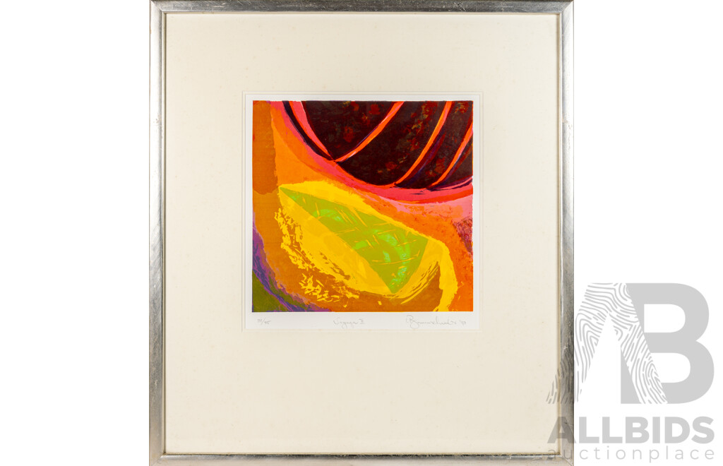 Bruno Leti, (20th Century, Italian-Born Australian, 1941-), Voyager I & II, Lovely Pair of Limited Edition Screenprints, 83 x 75 cm (frames) (2)