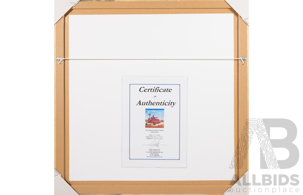 Peter Browne, (20th Century, Australian, 1947-), Free as Birds, Giclee Limited Edition Print, Hand Signed, 65 x 65 cm (frame)