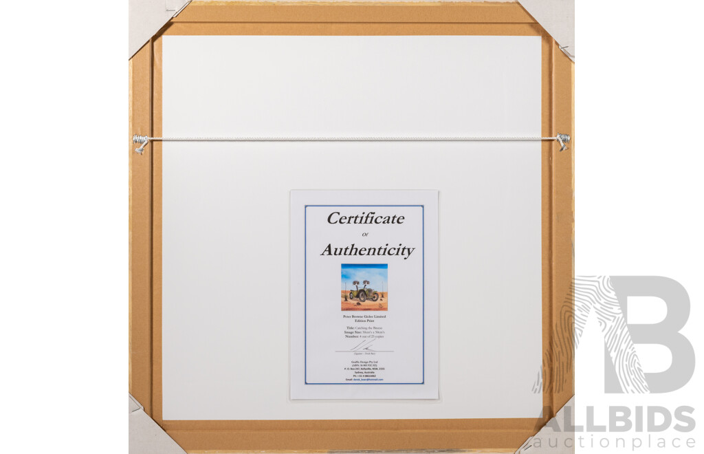 Peter Browne, (20th Century, Australian, 1947-), Catching the Breeze, Giclee Limited Edition Print, Hand Signed, 65 x 65 cm (frame)