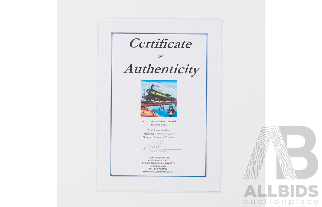 Peter Browne, (20th Century, Australian, 1947-), Loco Echidnas, Giclee Limited Edition Print, Hand Signed, 65 x 65 cm (frame)