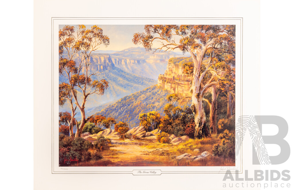 John Bradley (20th Century, Australian, 1945-), Adelong Gold; Ramparts - Capertree; The Grose Valley & Days End - Gloucester, Four Original Signed & Editioned Prints After Originals, 49H x 59W cm (unframed) (4)