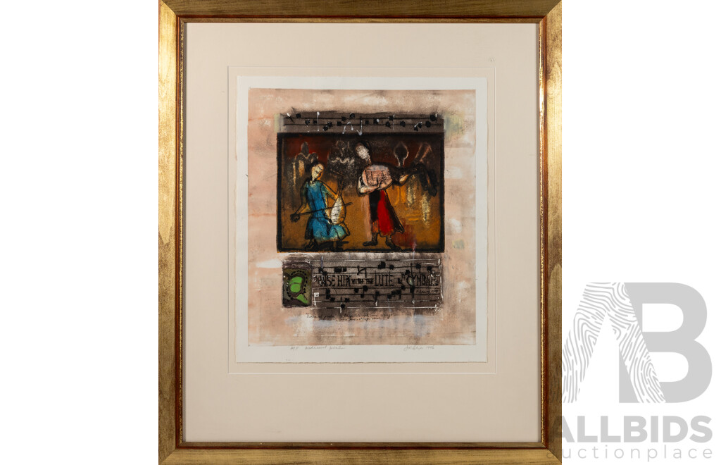 J.R.Clyde, (20th Century), Medieval Psalm (1996), Wonderful Original Screenprint, 74 x 64 cm (frame)
