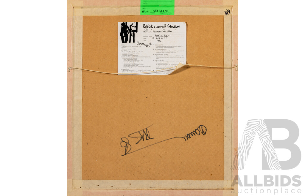 Patrick Carroll, (20th Century, Australian, 1949-), Megalong Rockpool (1986), Lovely Original Acrylic on Paper, 57 x 50 cm (frame)