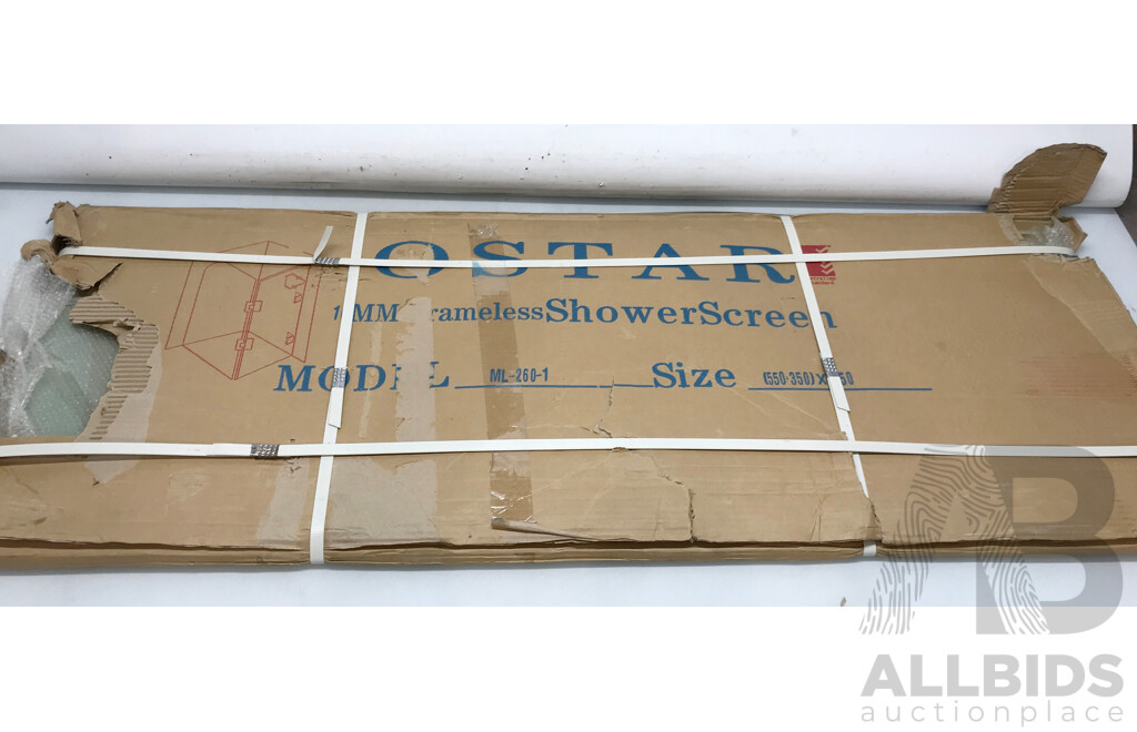 Ostar Frameless Shower Screen - Brand New