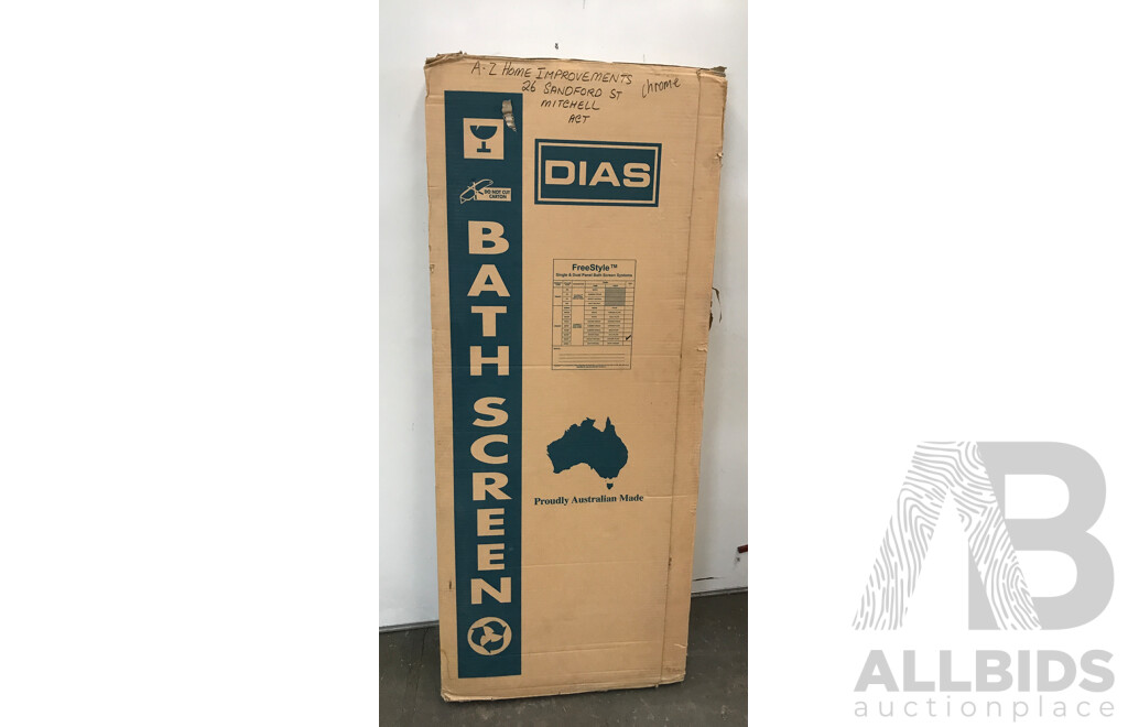 DIAS Aluminium FreeStyle Dual Panel Bath Screen - Brand New