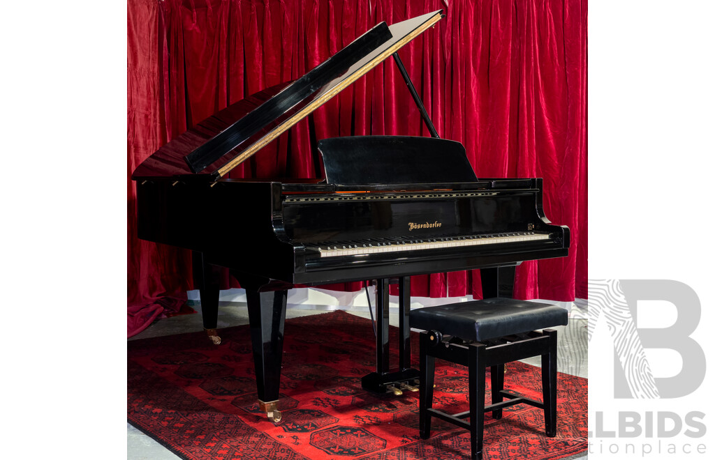 Vintage Bösendorfer Model 200 Grand Piano, Serial No. 34538, Austria, Circa 1982, with Adjustable Stool