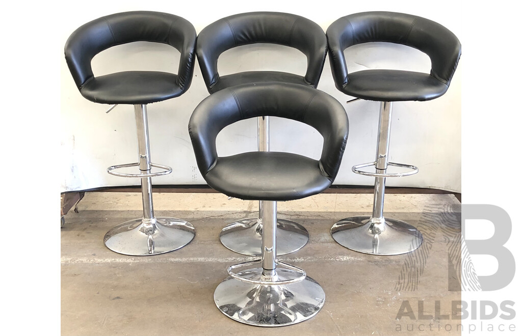 Oliver Gaslift Bar Stools - Lot of Four