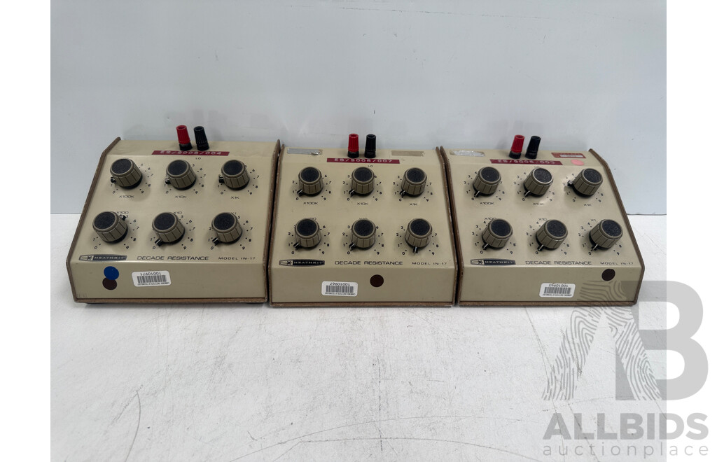 3x Heathkit IN-17 Decade Resistance Unit