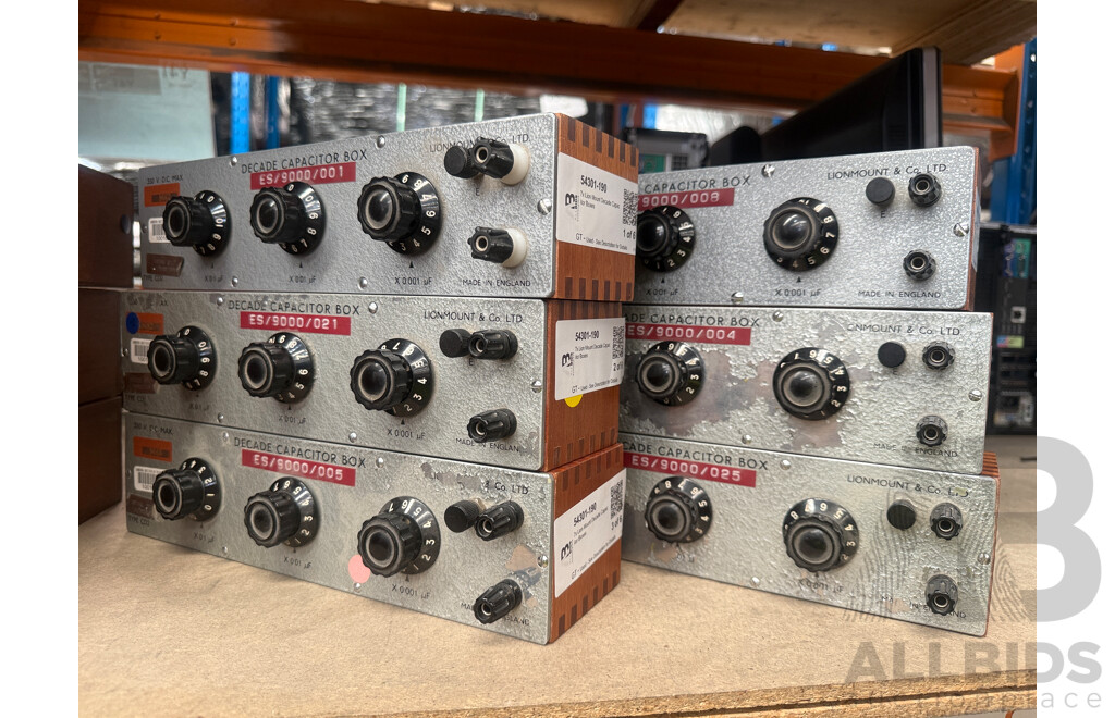 6x Lion Mount Decade Capacitor Boxes