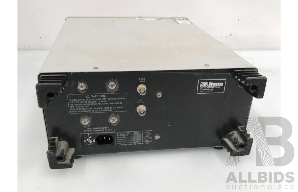 GW Instek (GOS 622G) Dual Channel Analog Oscilloscope