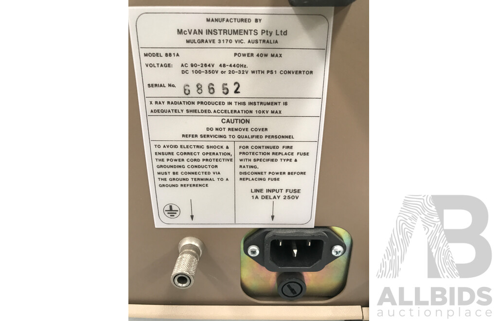 McVan Instruments PowerScope II (881A) Oscilloscope