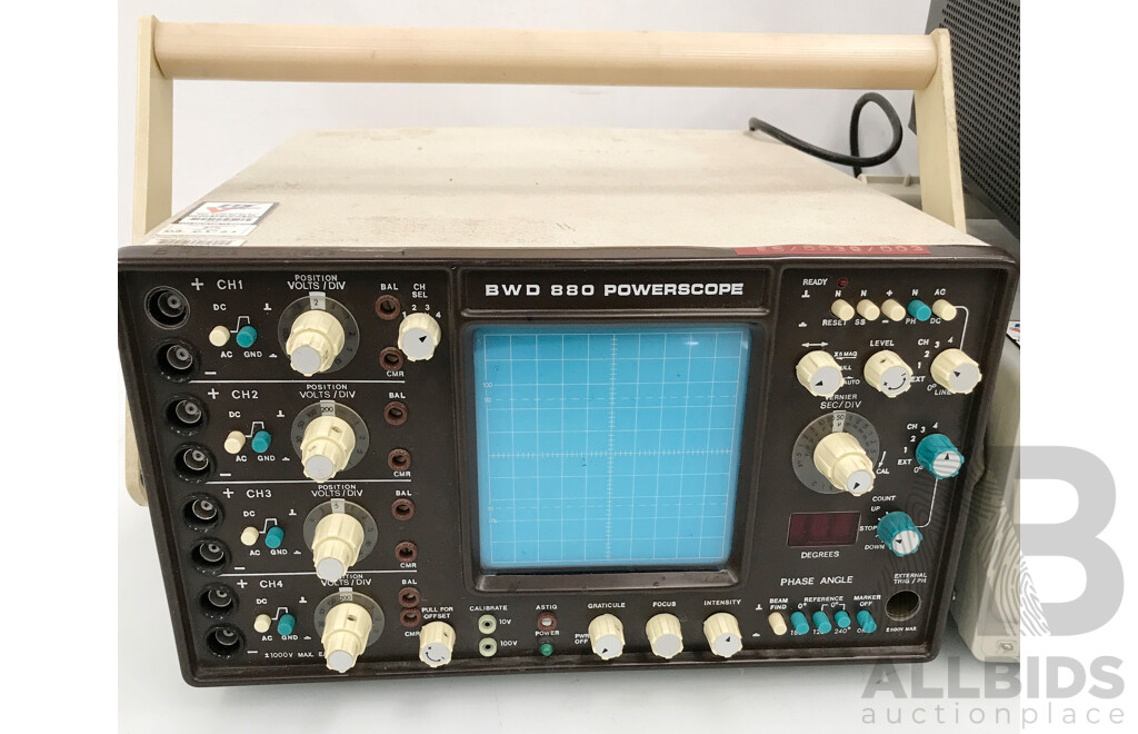 Kepco Regulated Power Supply, GW Instek Oscilloscope, and BWD Oscilloscope - Lot of 3