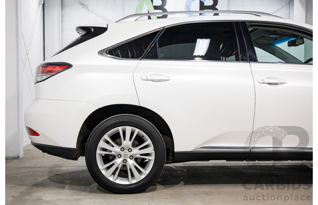 9/2013 Lexus RX350 Luxury GGL15R MY12 4d Wagon White Pearl V6 3.5L
