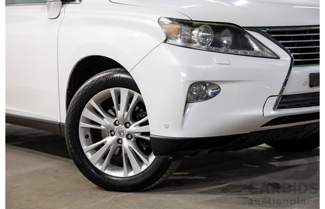 9/2013 Lexus RX350 Luxury GGL15R MY12 4d Wagon White Pearl V6 3.5L