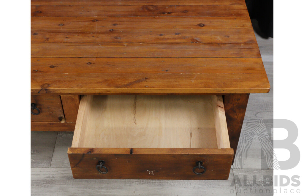 Hardwood Coffee Table with Two Drawers